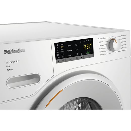 Miele W1 WSA123 WCS 8kg Washing Machine with 1400 rpm - White - Control panel